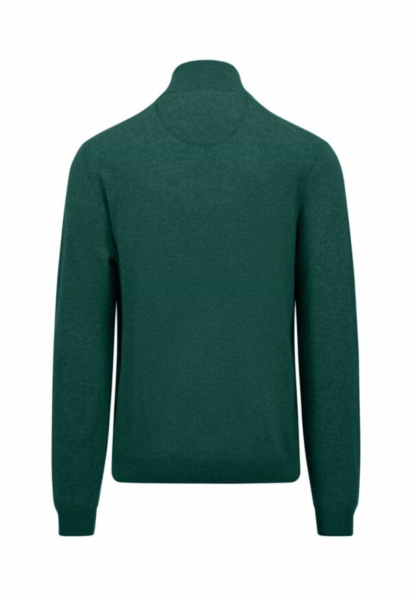 Fynch Hatton Zip Troyer Merino Cashmere Dark Emerald