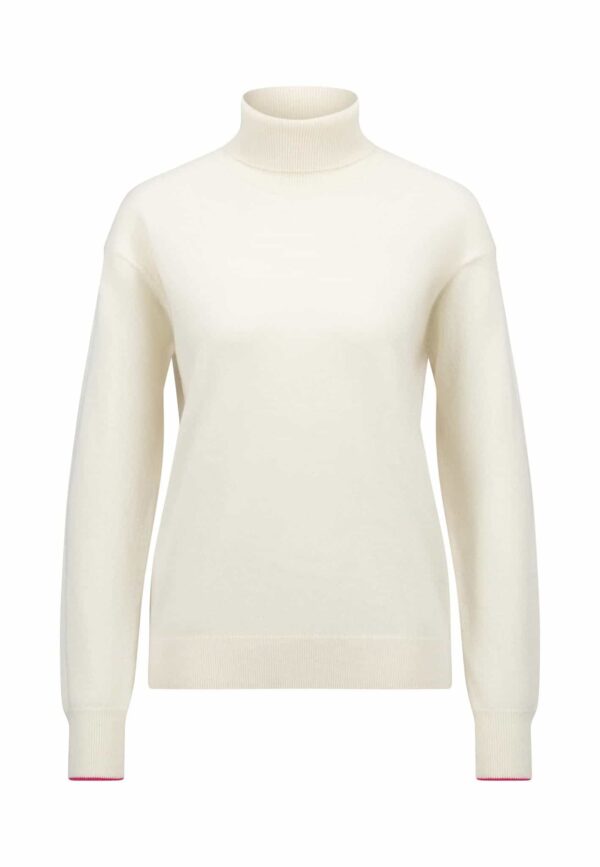 Fynch Hatton Rollneck Contrast Piping Milk